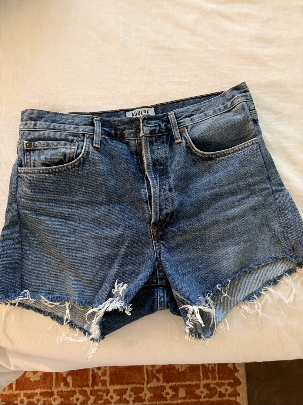 Agolde distressed denim shorts